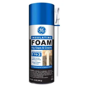 12 Pc, Ge White Foam Big Gaps And Cracks Insulating Sealant 12 Oz