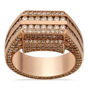 14k Rose Gold Diamond Channel Set Ring 5.50 Ctw