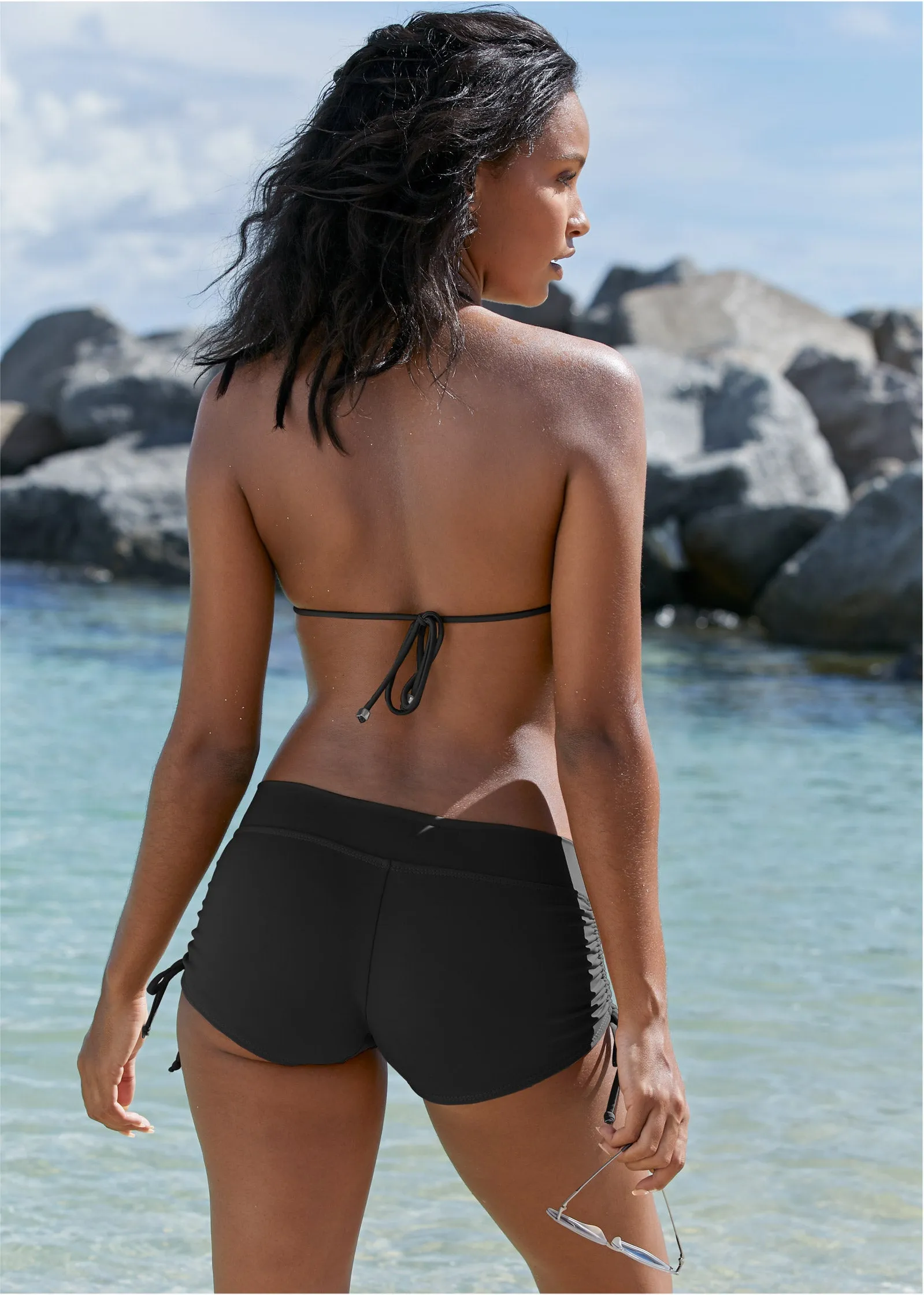 Adjustable Side Swim Short - Black Beauty