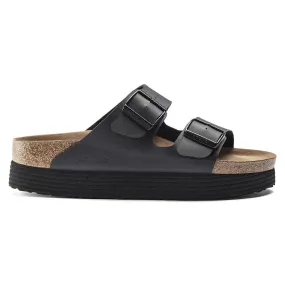 BIRKENSTOCK ARIZONA PLATFORM VEGAN BLACK BIRKOFLOR - WOMENS