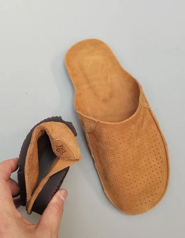 Comfortable Soft Leather Slipper Mules for Men 39-45