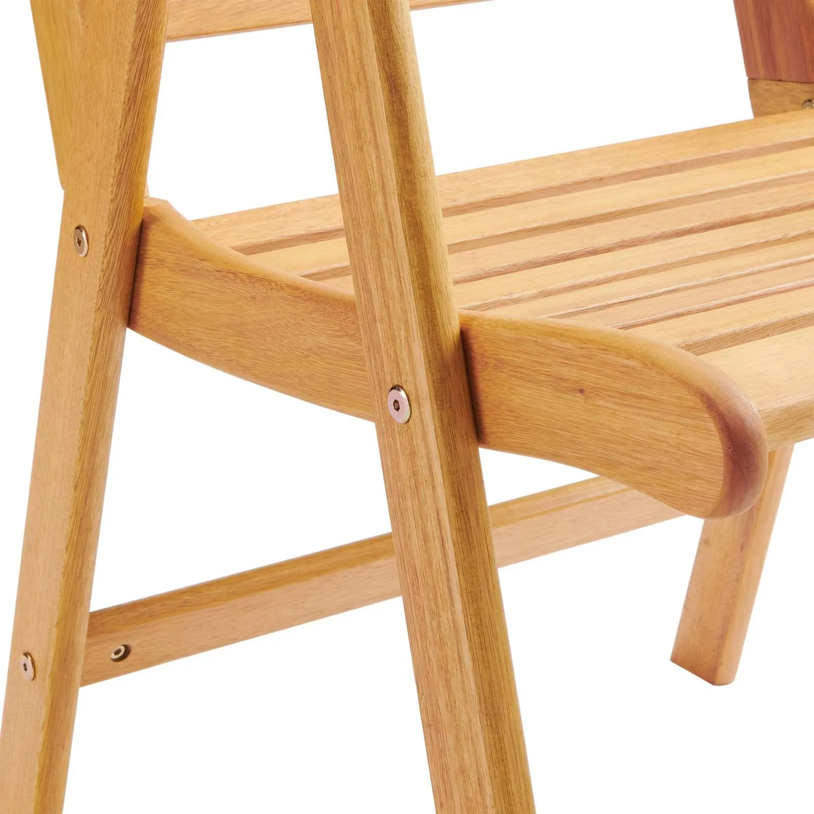 Hatteras Outdoor Patio Eucalyptus Wood Dining Armchair