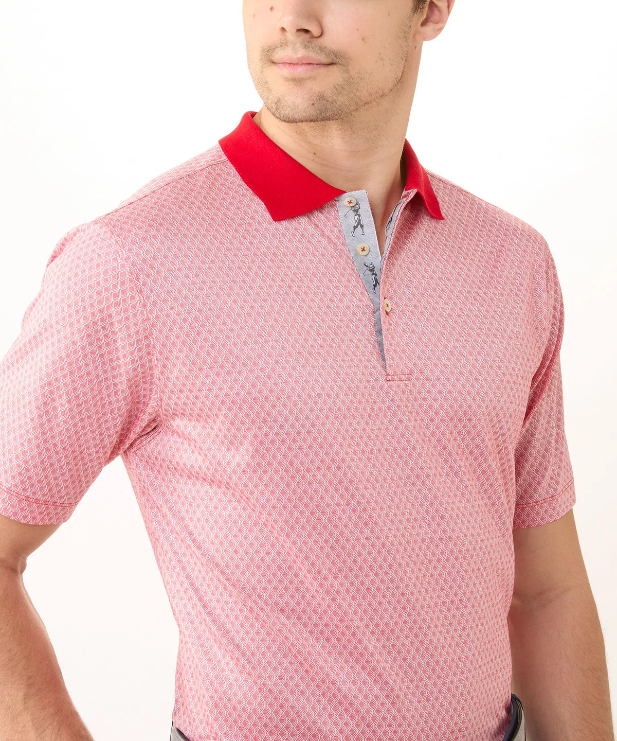 Heritage Italian Cotton Diamond Jacquard Polo Shirt