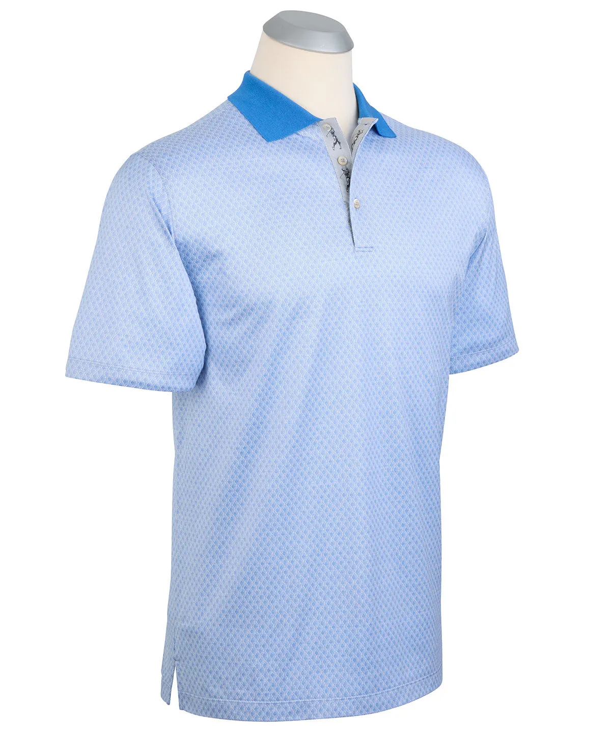 Heritage Italian Cotton Diamond Jacquard Polo Shirt