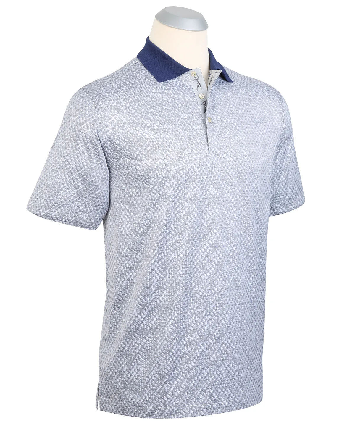 Heritage Italian Cotton Diamond Jacquard Polo Shirt