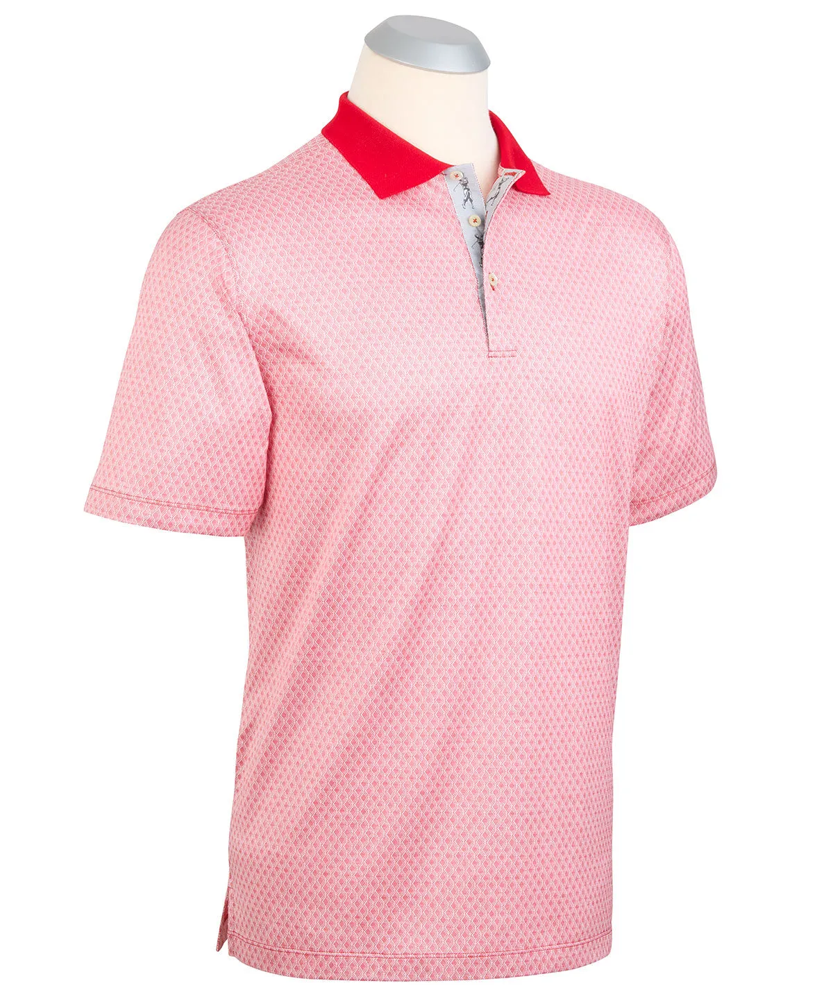 Heritage Italian Cotton Diamond Jacquard Polo Shirt