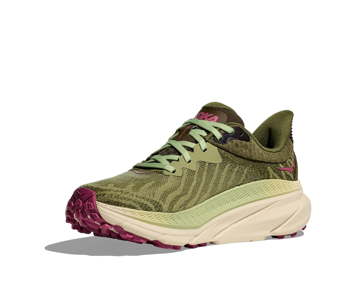 Hoka One One Challenger 7 Trail Running Shoe - Forest Floor / Beet Root