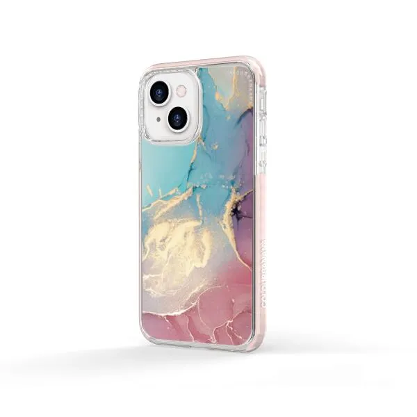 iPhone Case - Gold Rose Pink and Light Blue