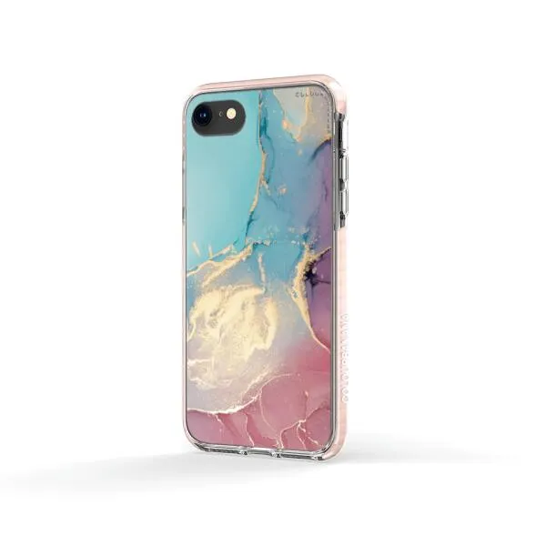 iPhone Case - Gold Rose Pink and Light Blue