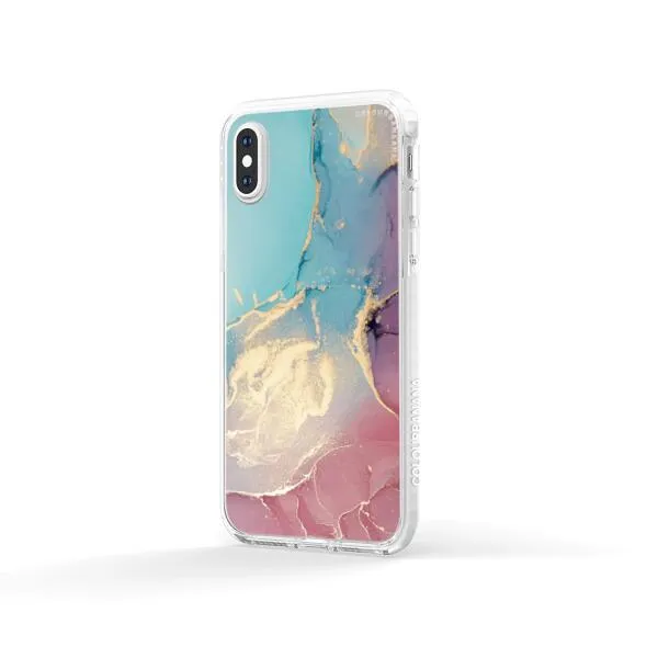 iPhone Case - Gold Rose Pink and Light Blue