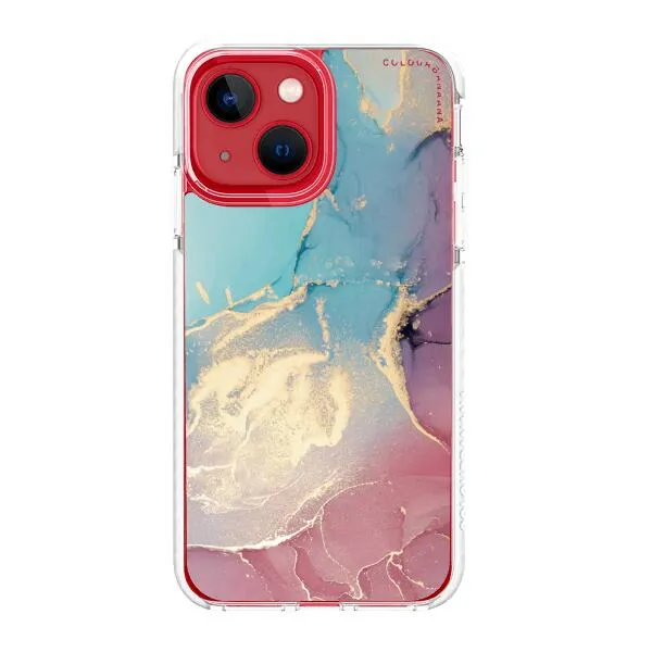 iPhone Case - Gold Rose Pink and Light Blue