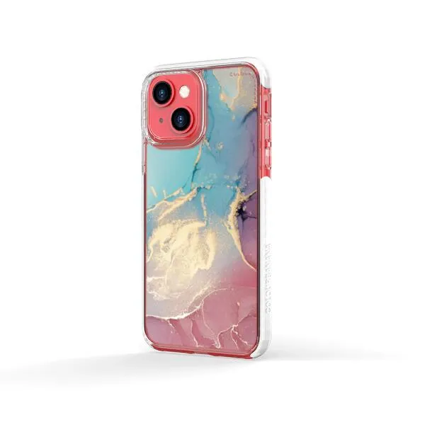 iPhone Case - Gold Rose Pink and Light Blue