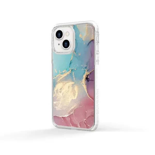 iPhone Case - Gold Rose Pink and Light Blue