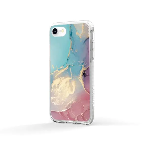 iPhone Case - Gold Rose Pink and Light Blue