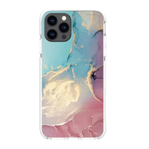 iPhone Case - Gold Rose Pink and Light Blue