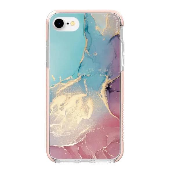 iPhone Case - Gold Rose Pink and Light Blue