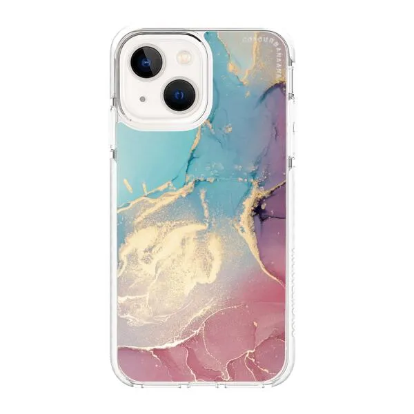 iPhone Case - Gold Rose Pink and Light Blue