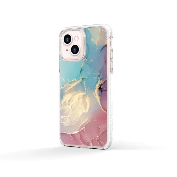 iPhone Case - Gold Rose Pink and Light Blue