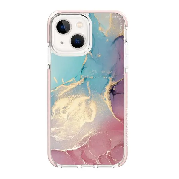 iPhone Case - Gold Rose Pink and Light Blue