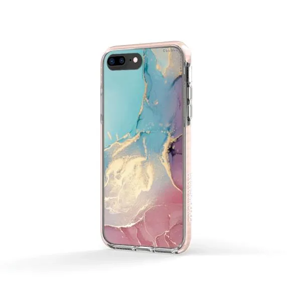 iPhone Case - Gold Rose Pink and Light Blue