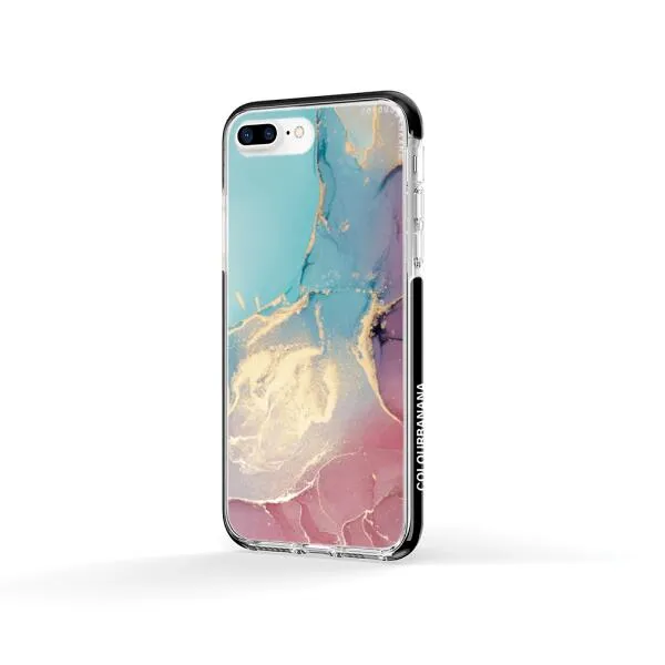 iPhone Case - Gold Rose Pink and Light Blue