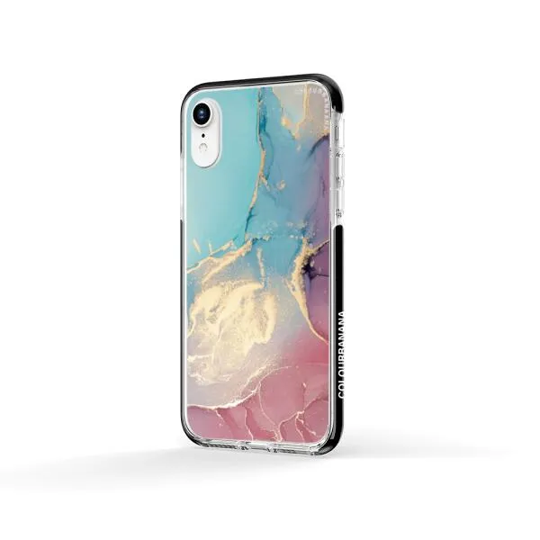 iPhone Case - Gold Rose Pink and Light Blue