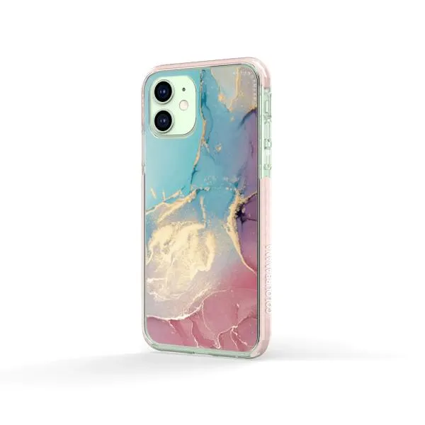 iPhone Case - Gold Rose Pink and Light Blue