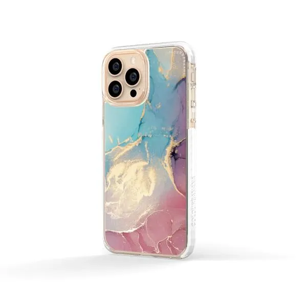 iPhone Case - Gold Rose Pink and Light Blue