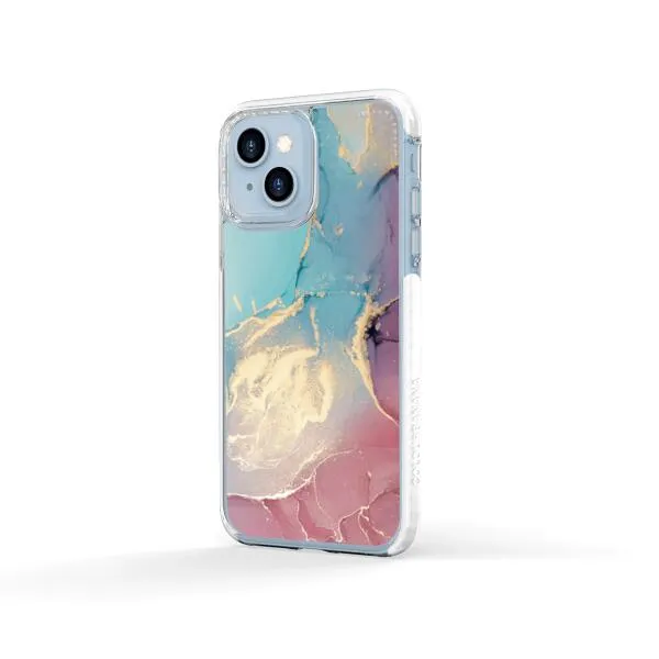 iPhone Case - Gold Rose Pink and Light Blue