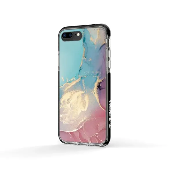 iPhone Case - Gold Rose Pink and Light Blue