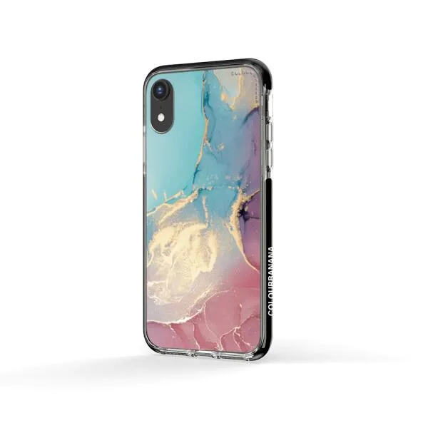 iPhone Case - Gold Rose Pink and Light Blue