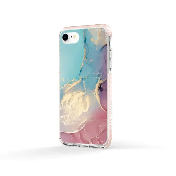 iPhone Case - Gold Rose Pink and Light Blue