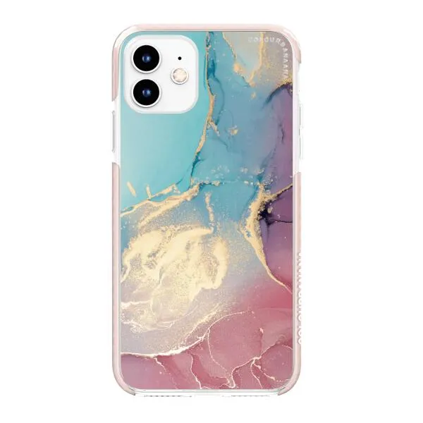 iPhone Case - Gold Rose Pink and Light Blue