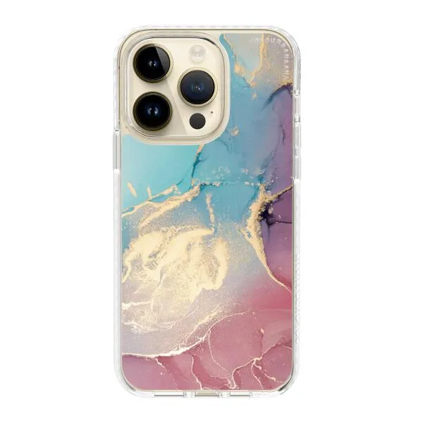 iPhone Case - Gold Rose Pink and Light Blue