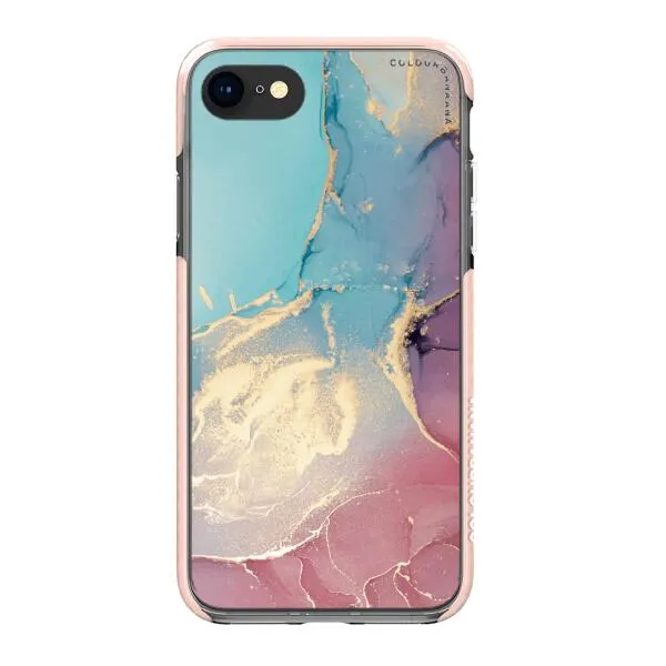 iPhone Case - Gold Rose Pink and Light Blue