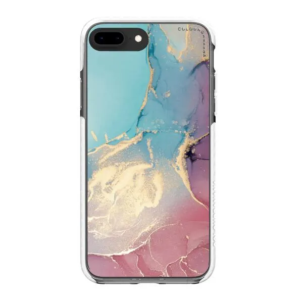 iPhone Case - Gold Rose Pink and Light Blue