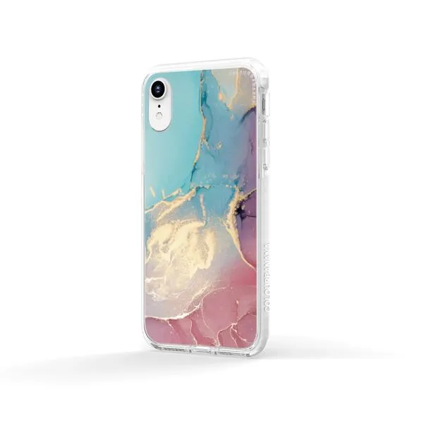 iPhone Case - Gold Rose Pink and Light Blue