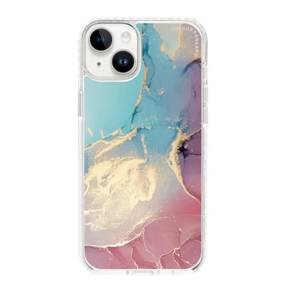 iPhone Case - Gold Rose Pink and Light Blue