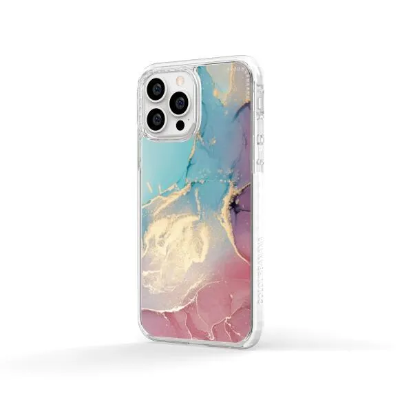 iPhone Case - Gold Rose Pink and Light Blue