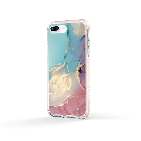 iPhone Case - Gold Rose Pink and Light Blue