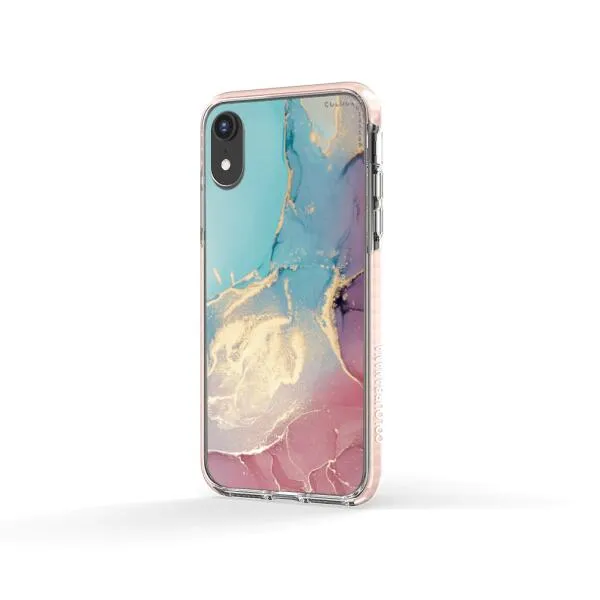 iPhone Case - Gold Rose Pink and Light Blue