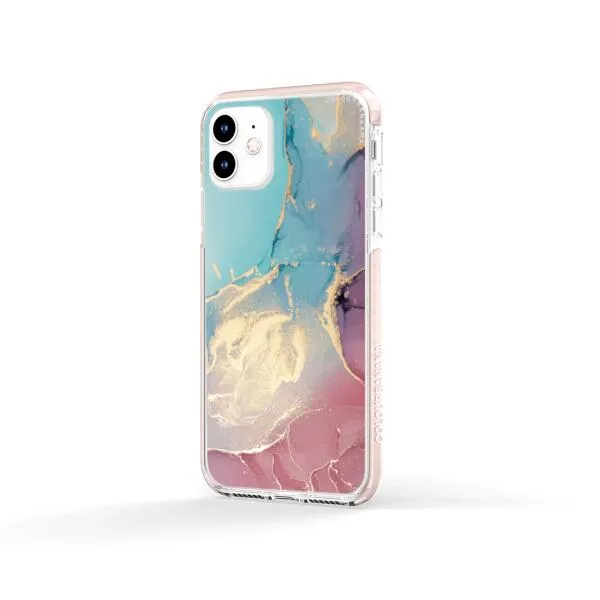 iPhone Case - Gold Rose Pink and Light Blue