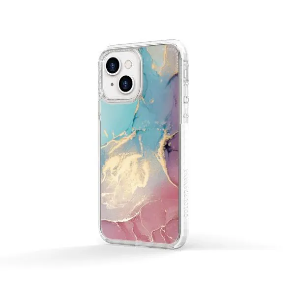 iPhone Case - Gold Rose Pink and Light Blue