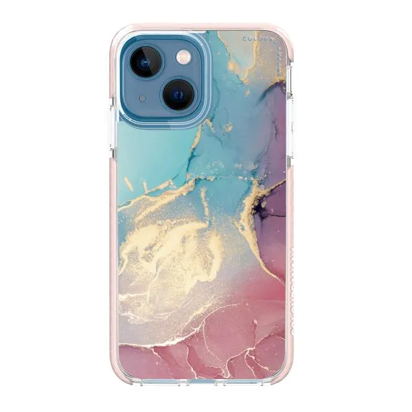 iPhone Case - Gold Rose Pink and Light Blue