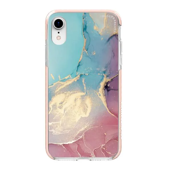 iPhone Case - Gold Rose Pink and Light Blue