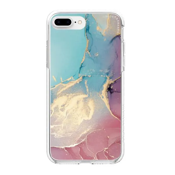 iPhone Case - Gold Rose Pink and Light Blue