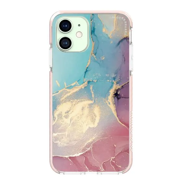 iPhone Case - Gold Rose Pink and Light Blue