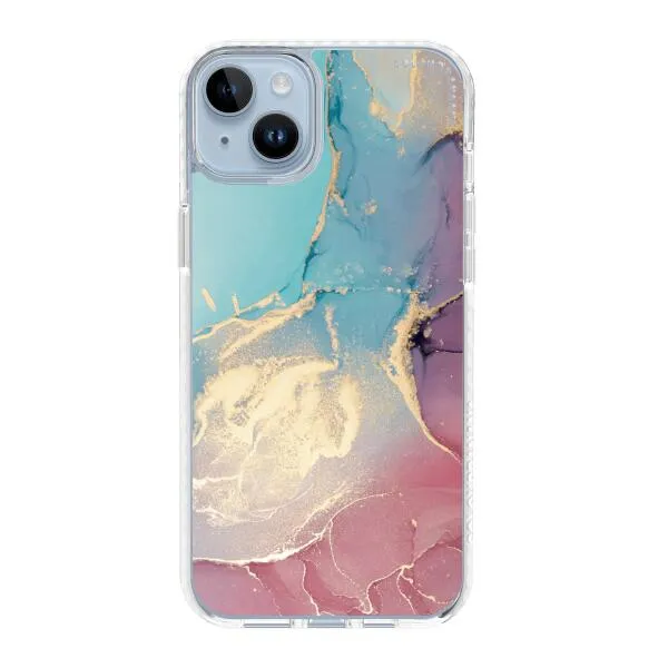 iPhone Case - Gold Rose Pink and Light Blue