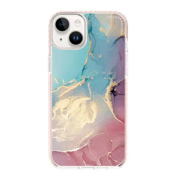 iPhone Case - Gold Rose Pink and Light Blue