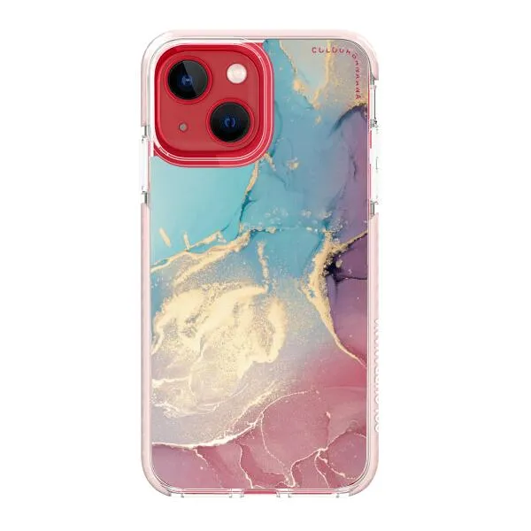 iPhone Case - Gold Rose Pink and Light Blue